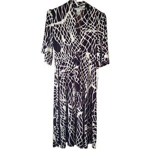 New AA Studio Hypnotic Brown & White 3/4 Sleeve Midi Dress